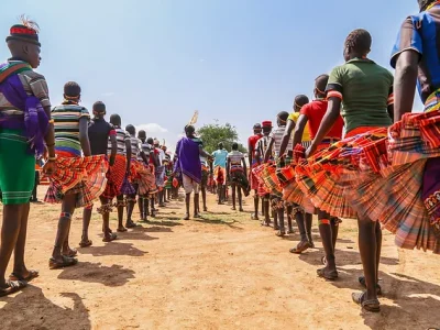 The Karamojong are pastoralists and are known for their Masai-like attire.